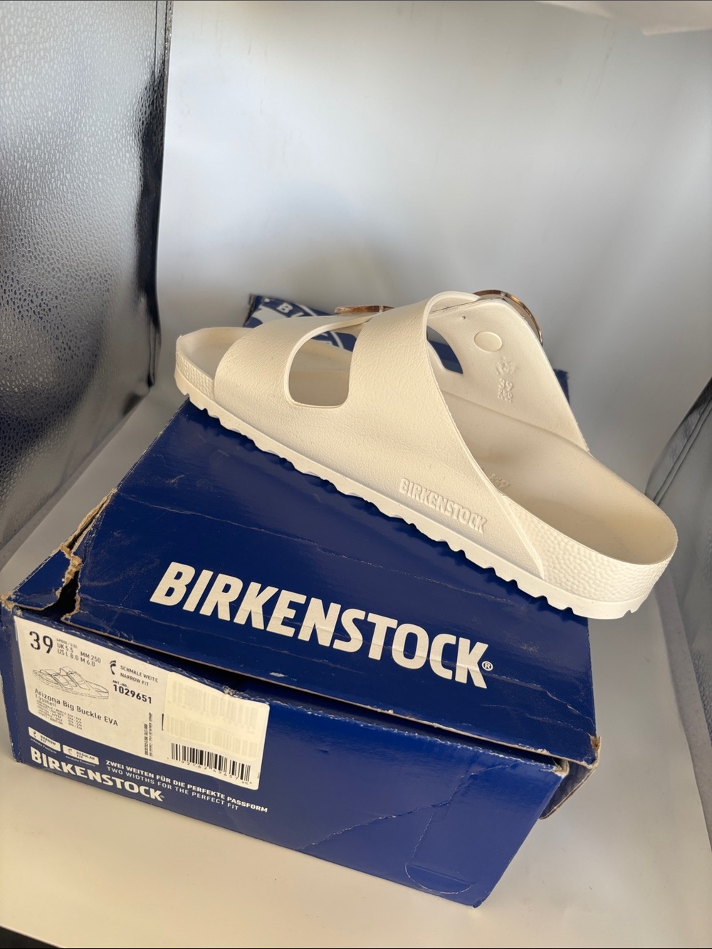 Birkenstock Kids White EVA Two-Strap Slide Sandal